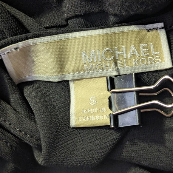 Michael Kors Black Tiered Sleeveless Top Sheer Panels Woman's Size Small‎ - Picture 10 of 16